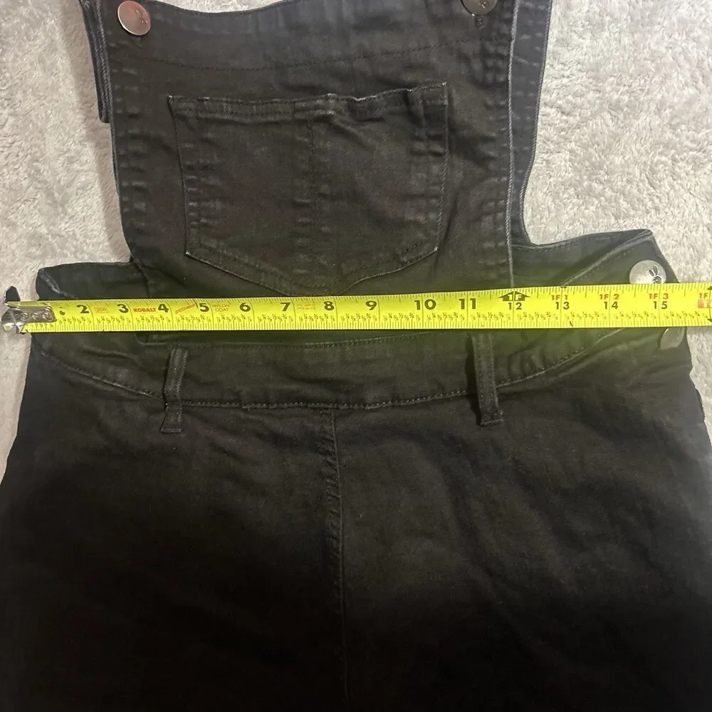 Hell Bunny Dakota Denim Pinafore Dress size large Overalls Skirt Dark Jean Dress - Picture 4 of 9